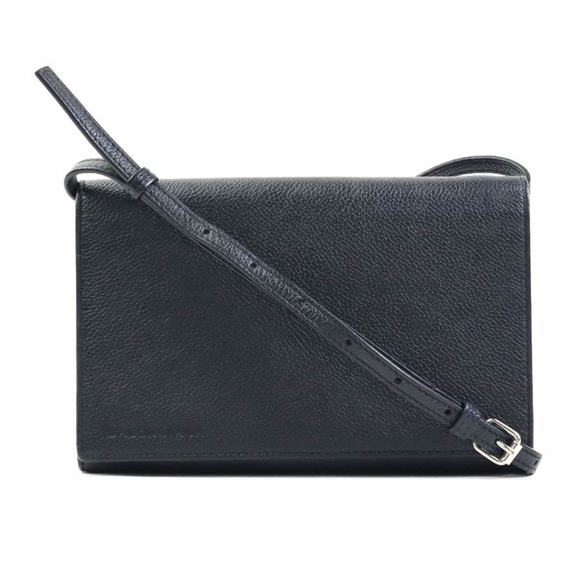 Balenciaga BALENCIAGA Shoulder Bag Pouch Leather Black Women's h31332a - Picture 1 of 5